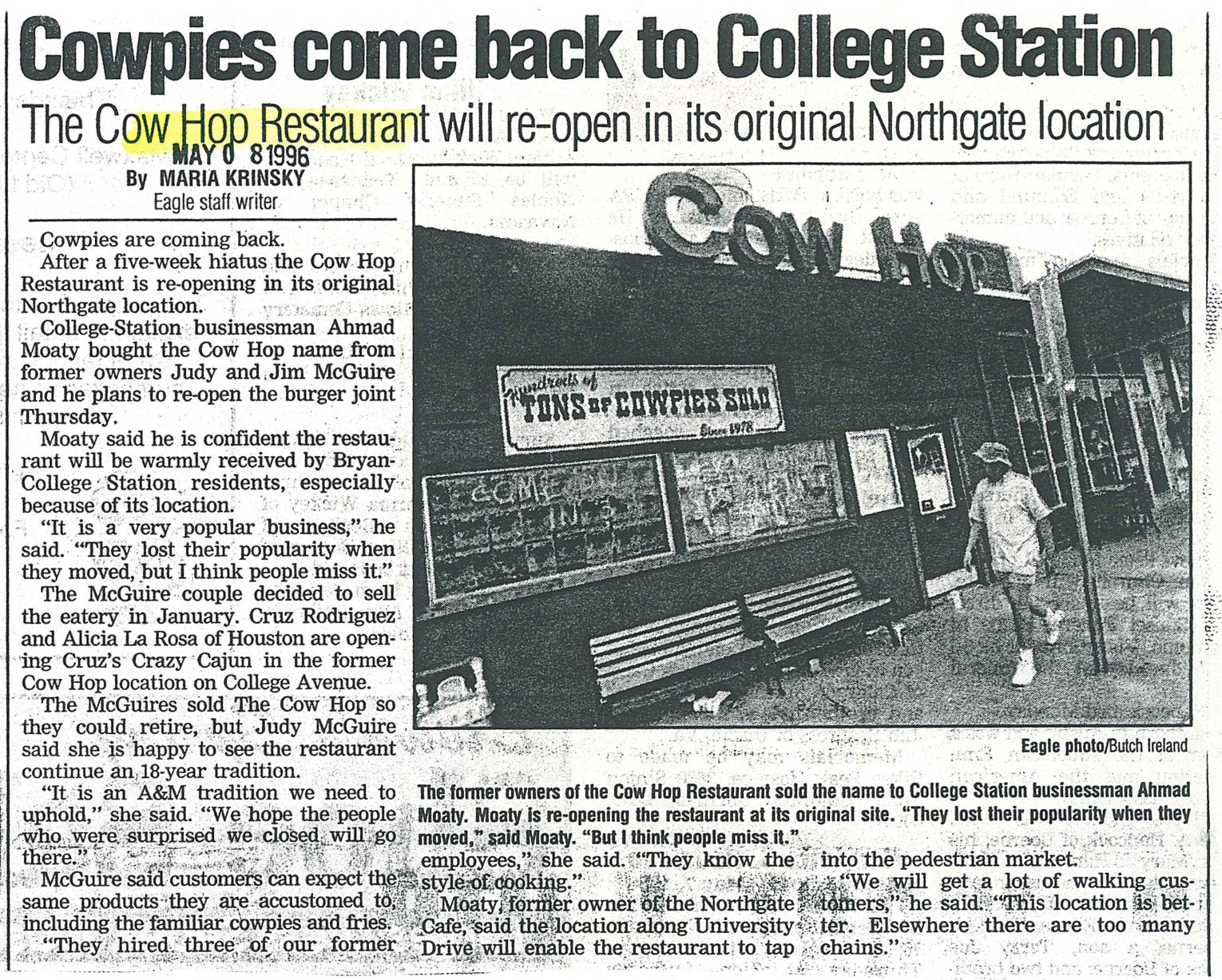 The Eagle Archives: Cow Hop